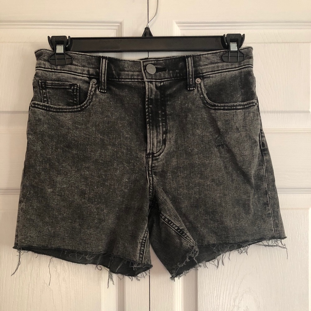 Express black denim shorts